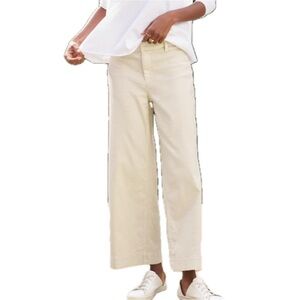 Frank & Eileen Wexford Classic Wide-leg Pant Size 6 Linen Blend Beige EUC